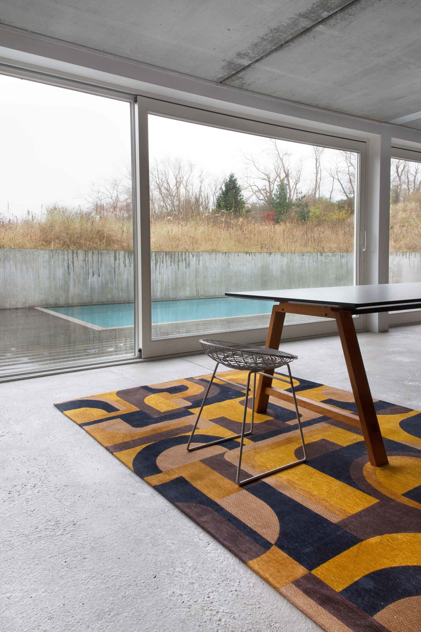 Geometric Yellow Flatwoven Rug