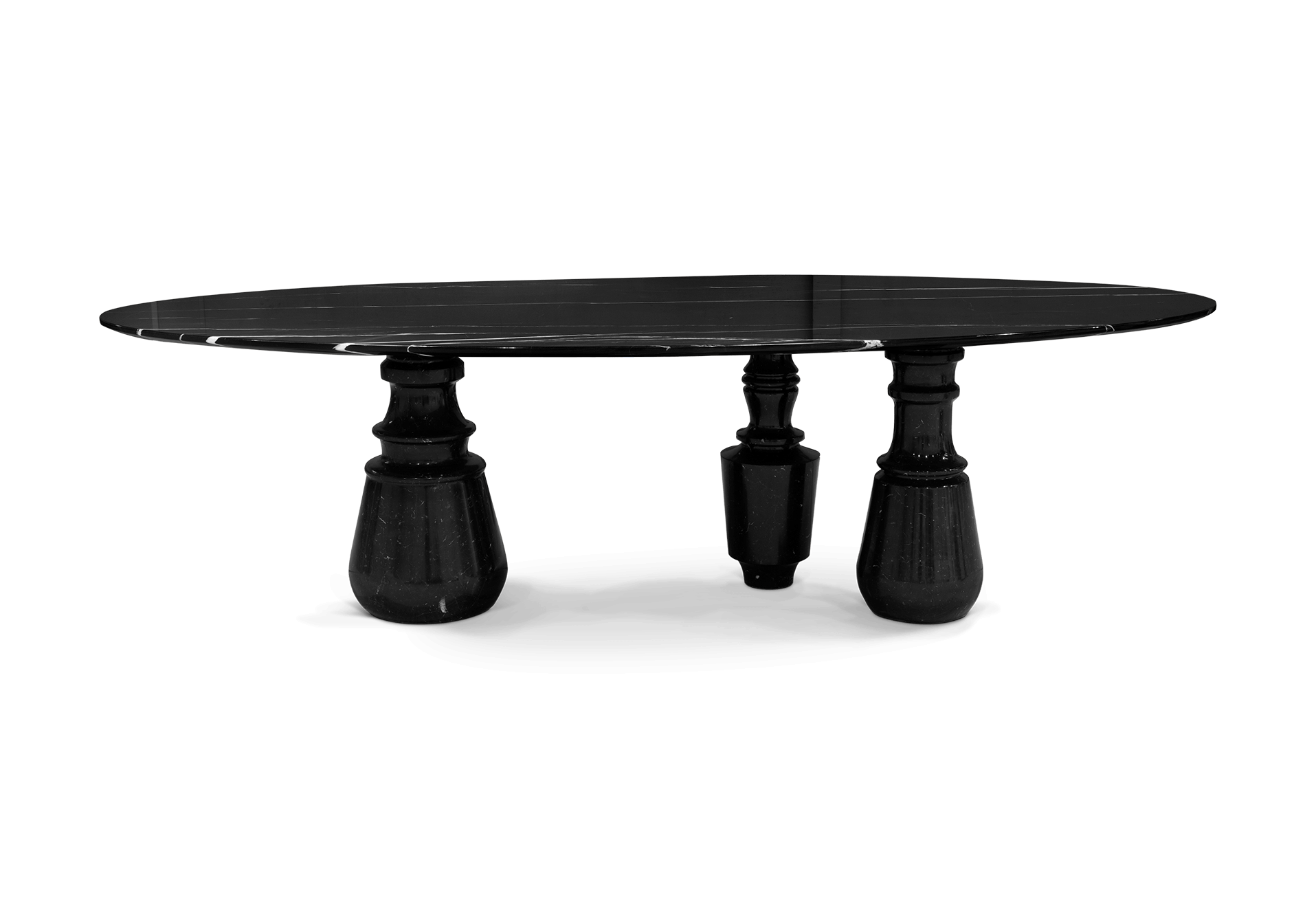 Obsidian Oval XL Nero Marquina Dining Table