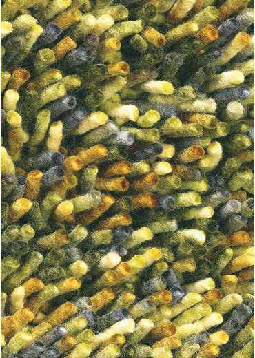Felted Wool Lime Green Shag Rug Rocks 70507 ☞ Size: 170 x 240 cm