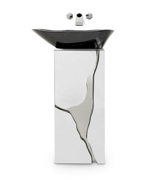 Fractured Design Pedestal Sink