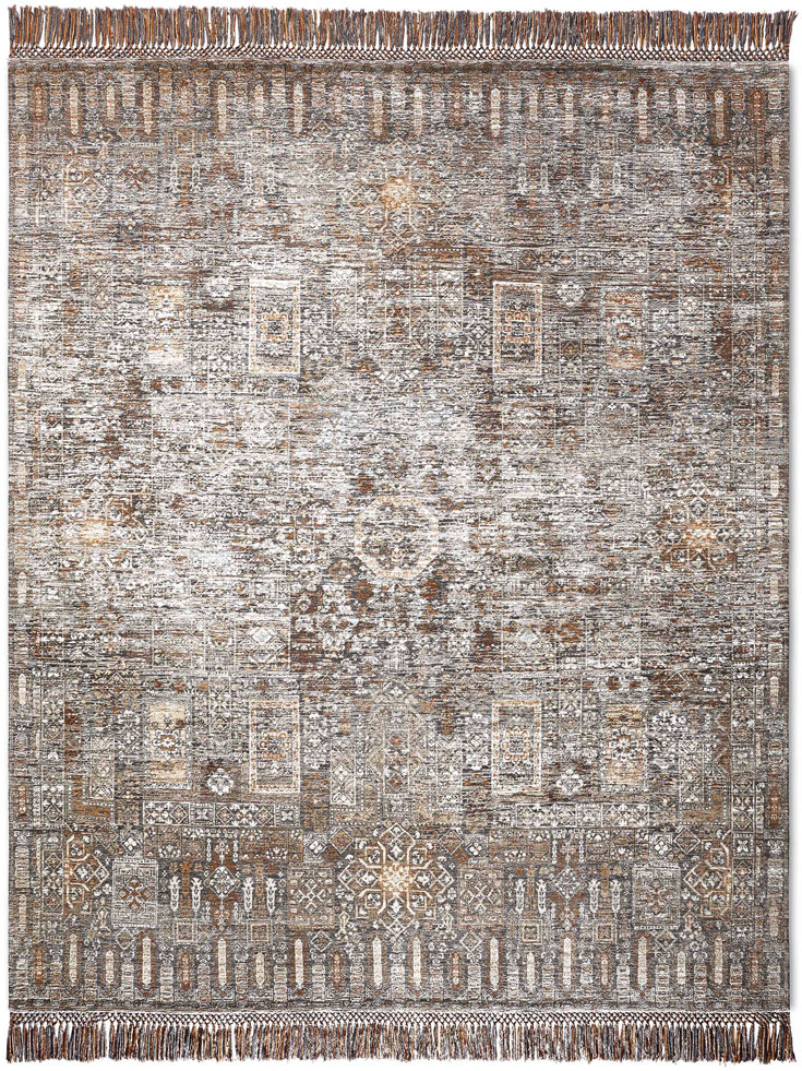 Agra Charcoal Hand-Woven Rug ☞ Size: 274 x 365 cm
