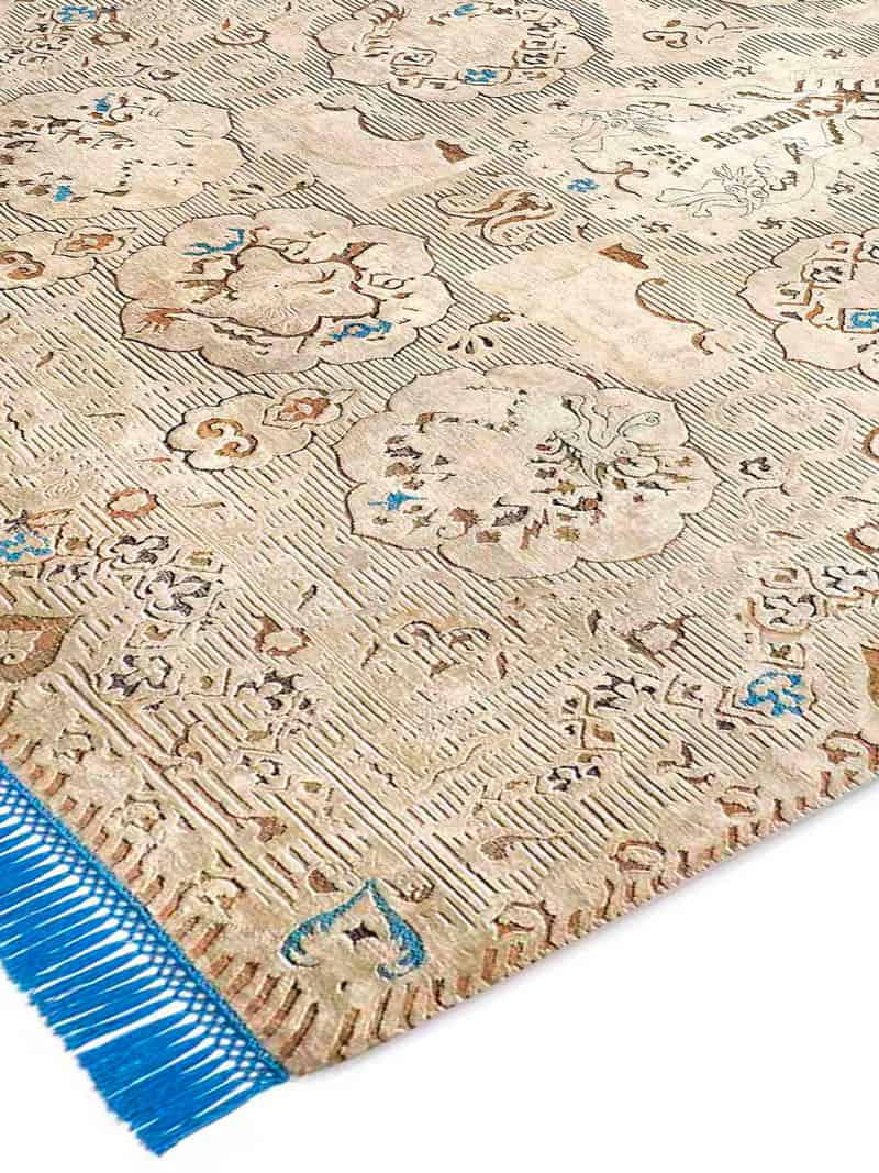 Dragon Blue / Beige Exquisite Handmade Rug