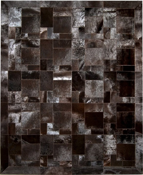 Puzzle Cowhide Brown Rug