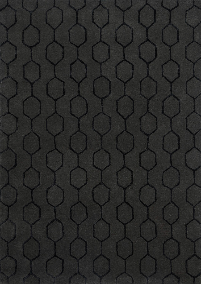 Geometric Noir Rug ☞ Size: 5' 7" x 8' (170 x 240 cm)