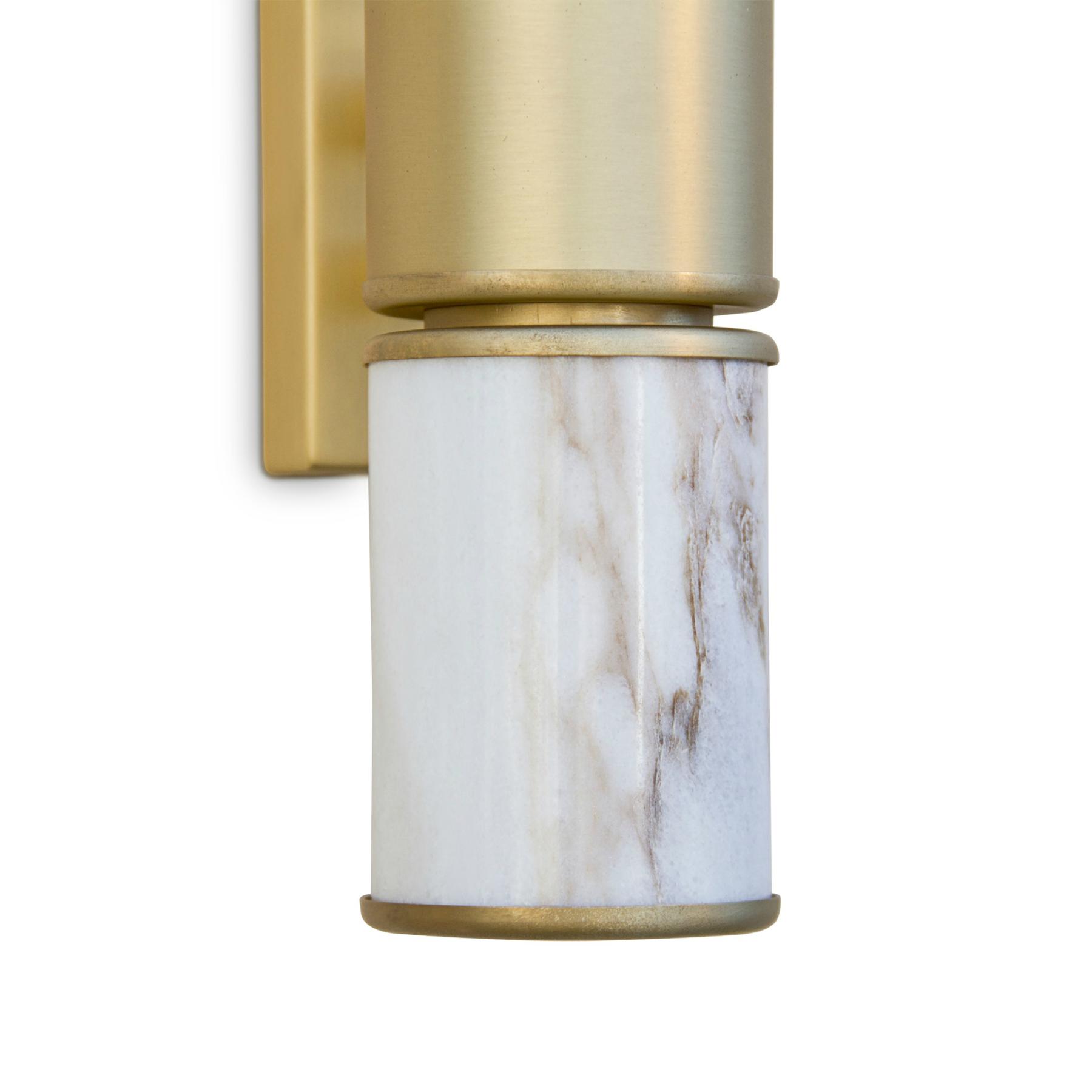 Brass Cylinder Marble Wall Light