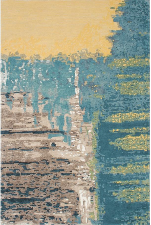 Wool / Viscose Hand-Knotted Abstract Rug