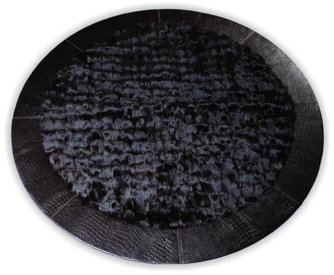 Round Real Fur Croco Rug