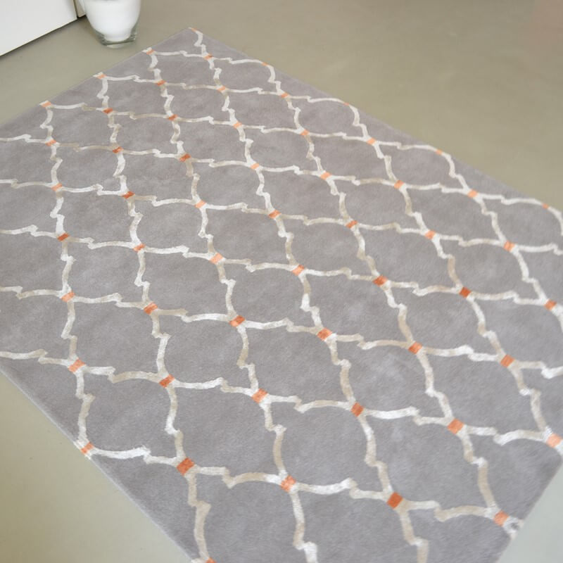 Empire Trellis Slate Handwoven Rug