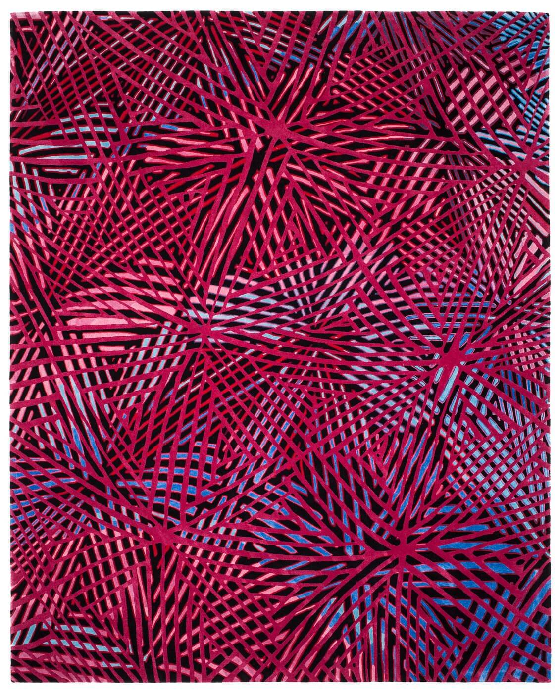 Pink / Purple Hand-knotted Art Rug