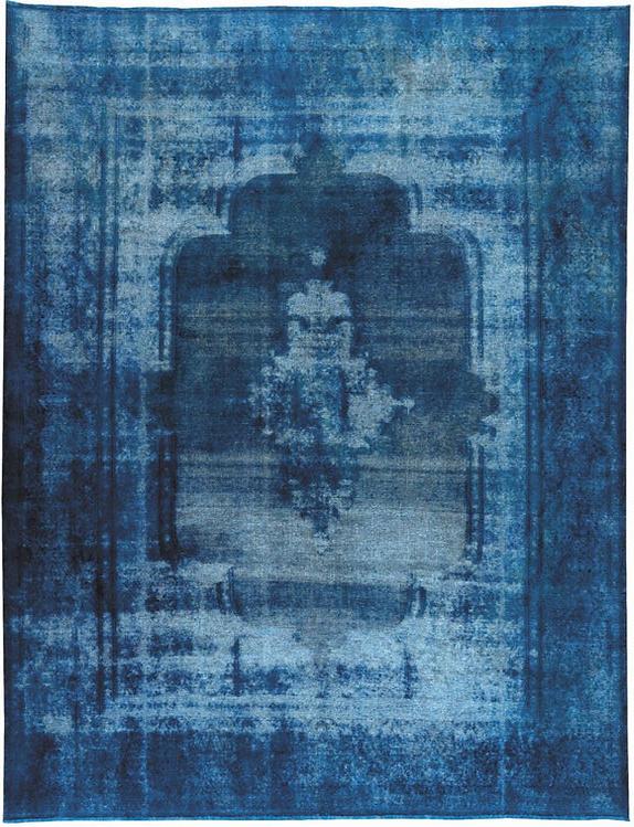 Dark Blue Hand Woven Vintage Rug