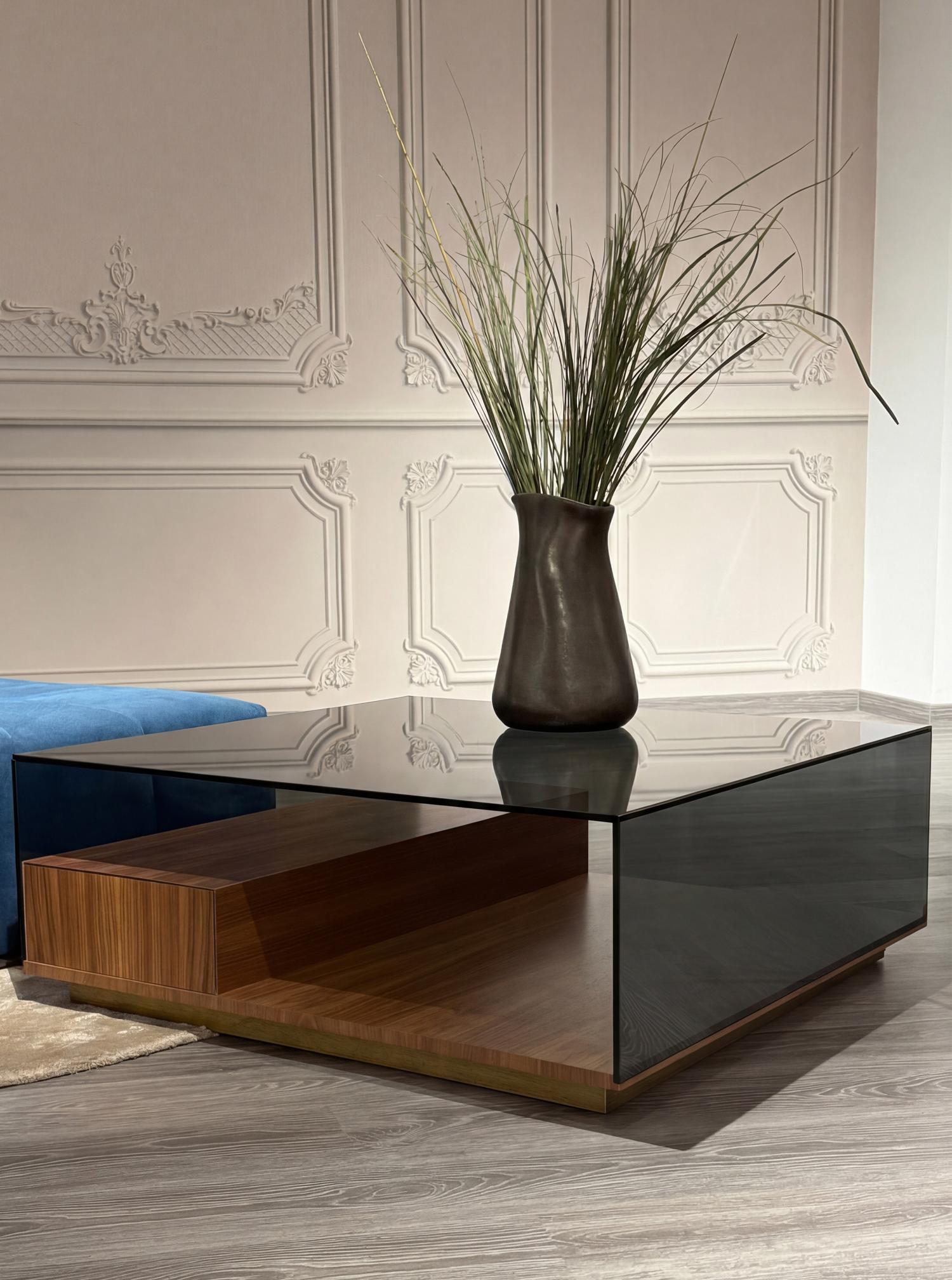 Peter Glass-Top Coffee Table