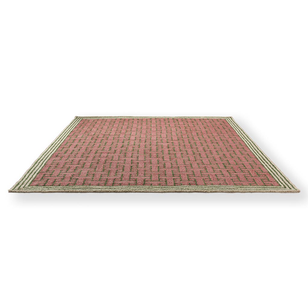 Monogram Pink Rug for Outdoor Use