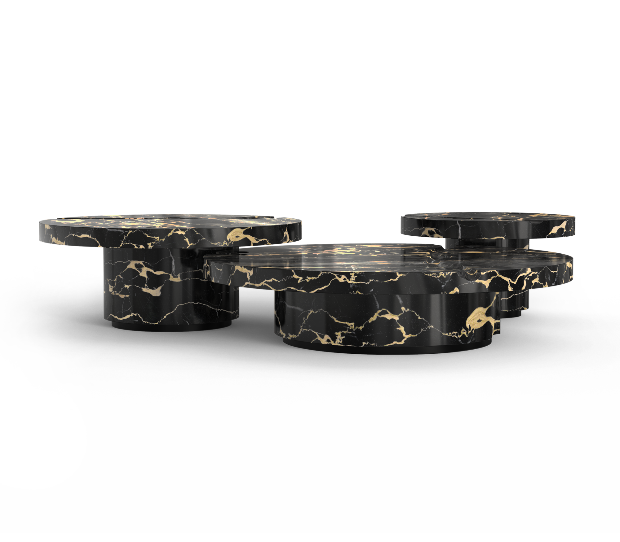 Dominion Portoro Marble 3-Piece Center Table Set