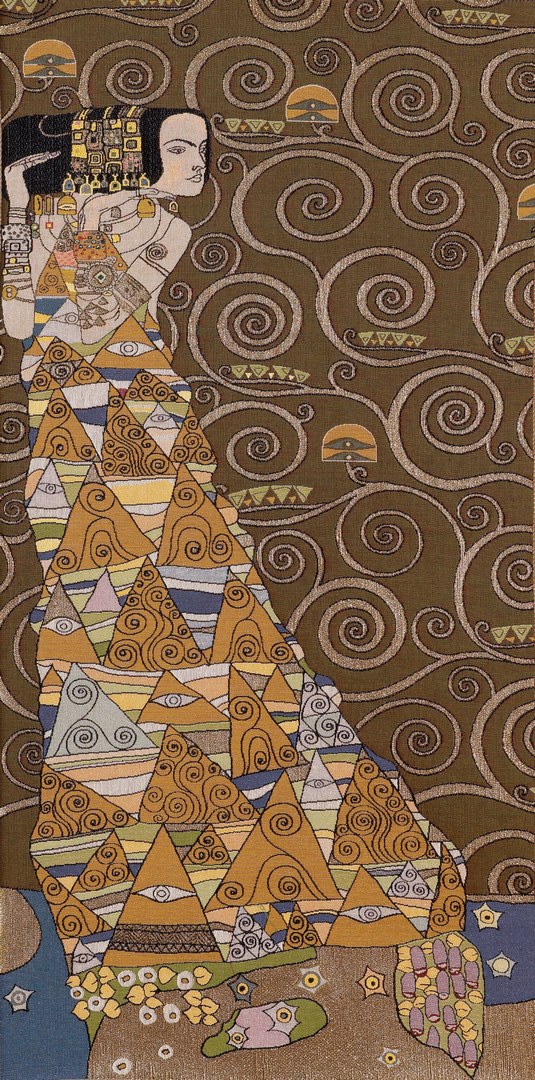 Klimt's Lady (Left) in Brown Tapestry