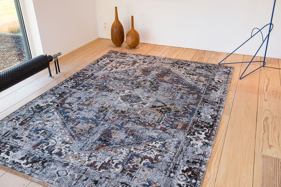 Flatwoven Vintage Blue Rug