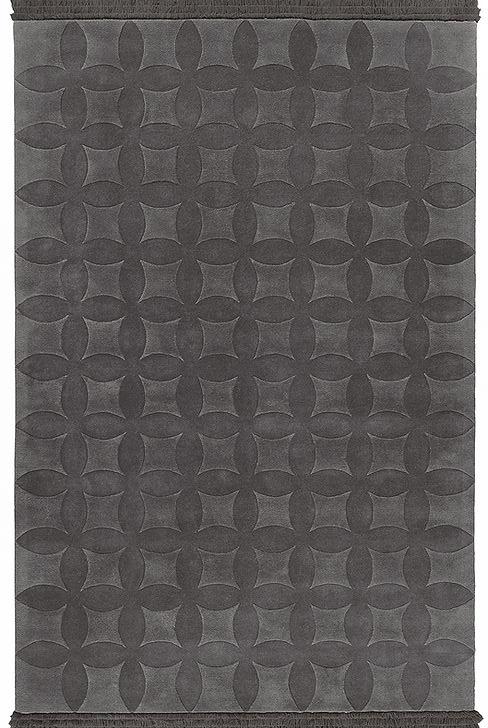 Hand-Tufted Grey Embossed Rug