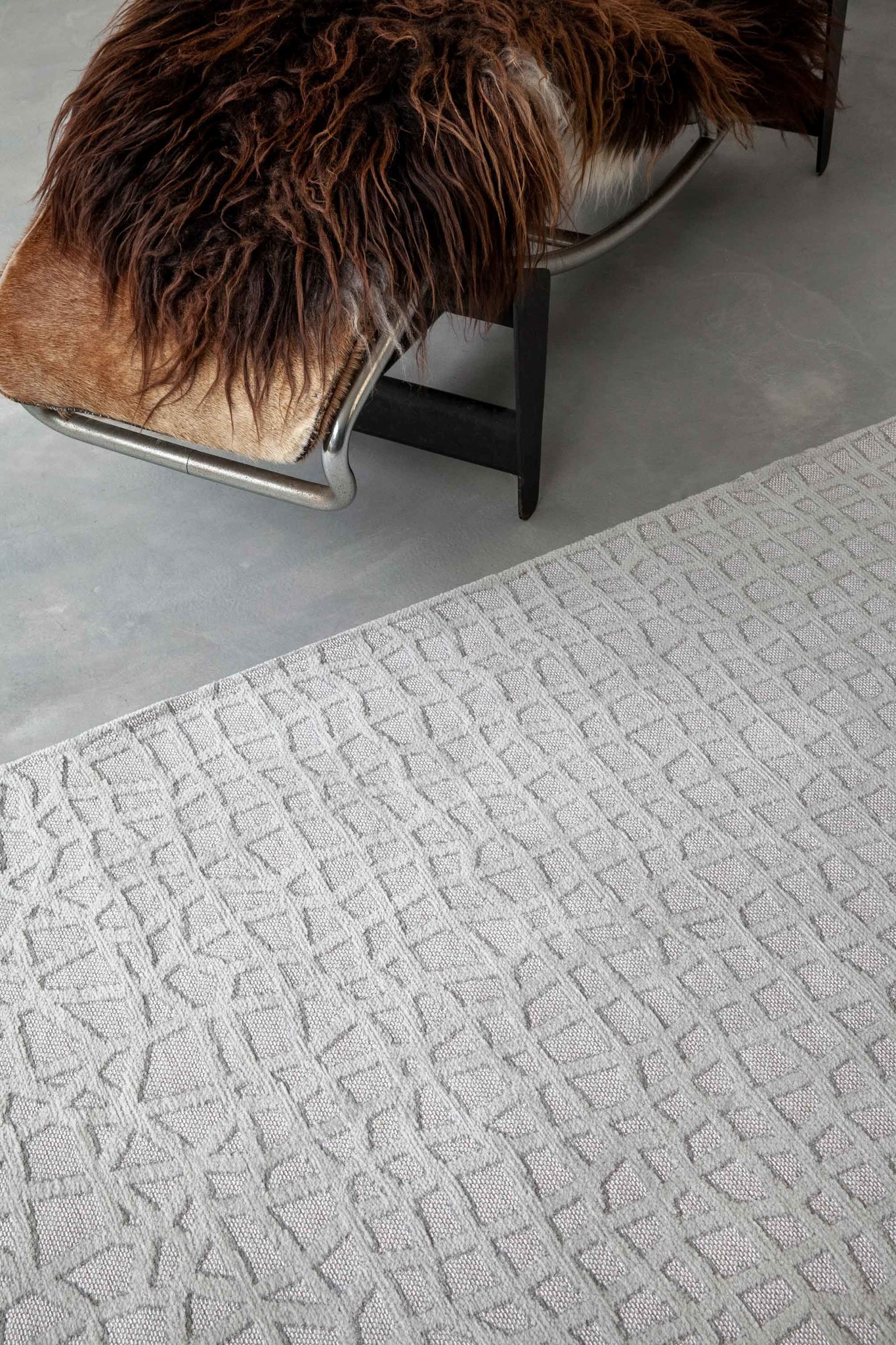 White Checkered Flatwoven Rug