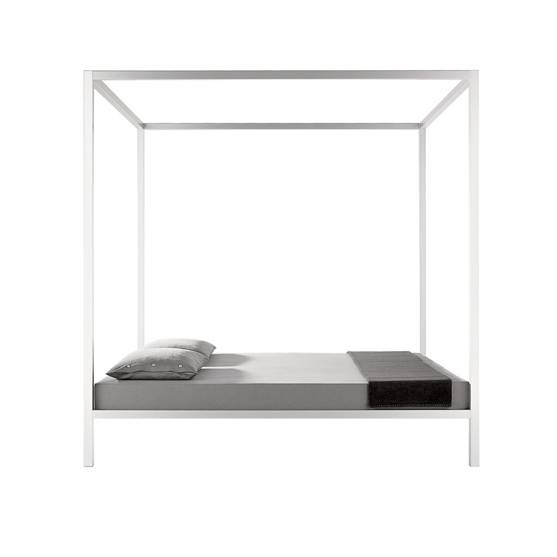 Luxurious Aluminium Canopy Bed Italian Style | Structure: Gloss Painted Black X061 | Dimensions: 170 x 210 cm