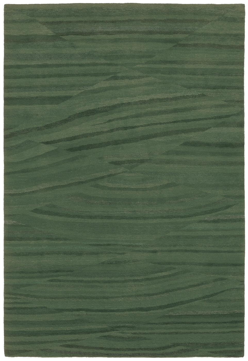 Hand-Knotted Wool Green Rug