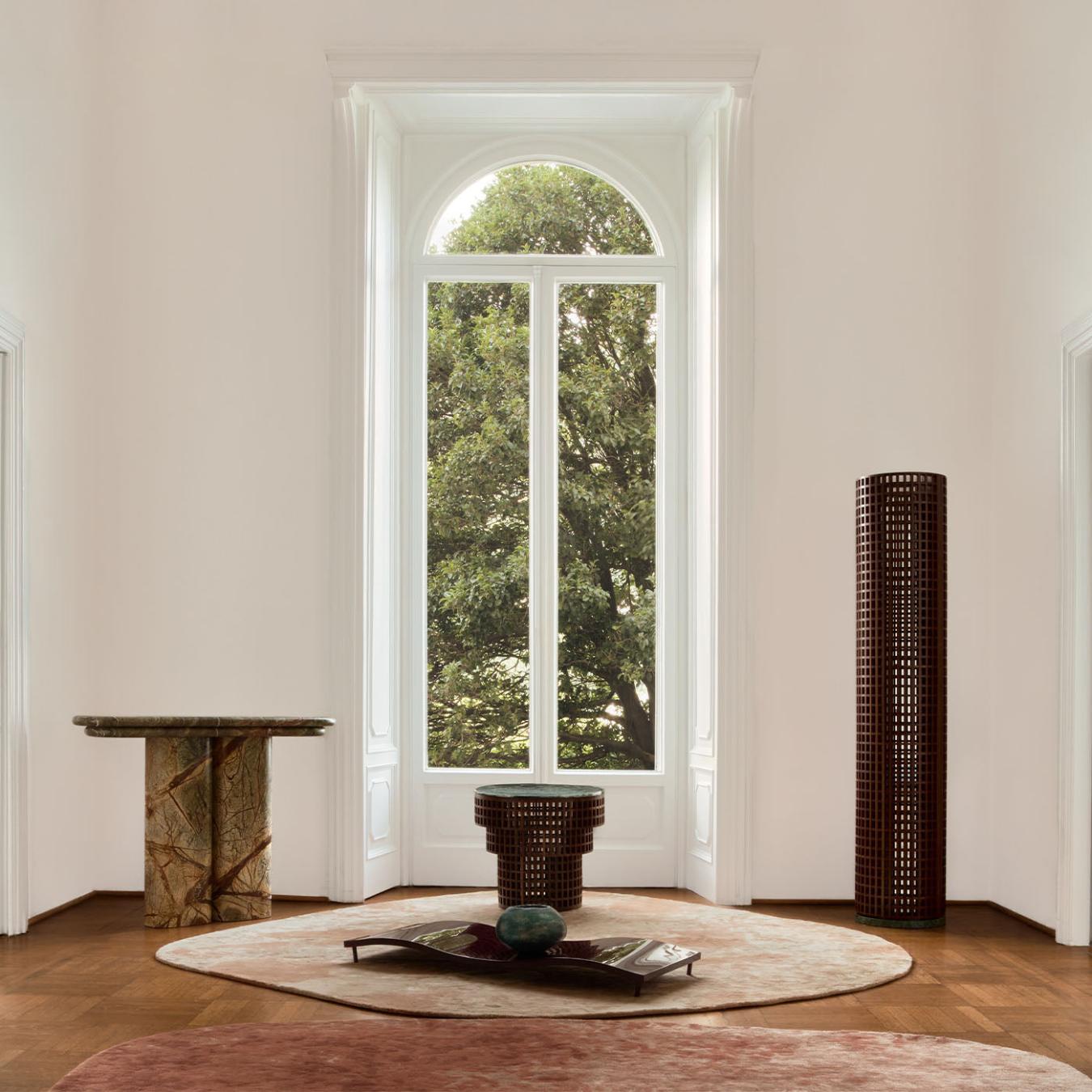 Walnut & Marble Floor Mirror
