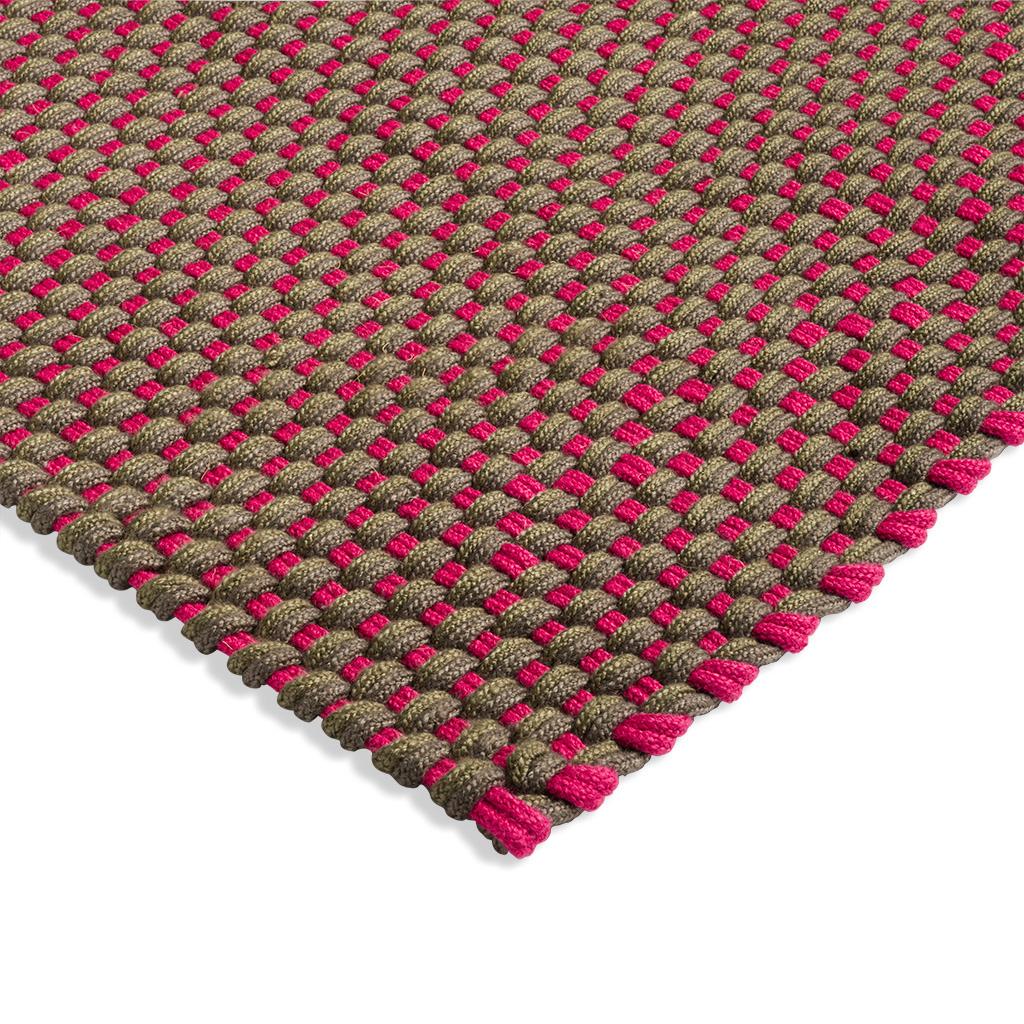 Braided Pink Tri-Color Outdoor Rug