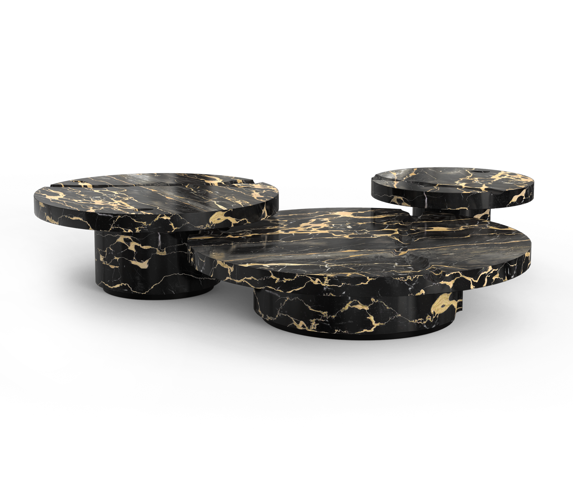 Dominion Portoro Marble 3-Piece Center Table Set