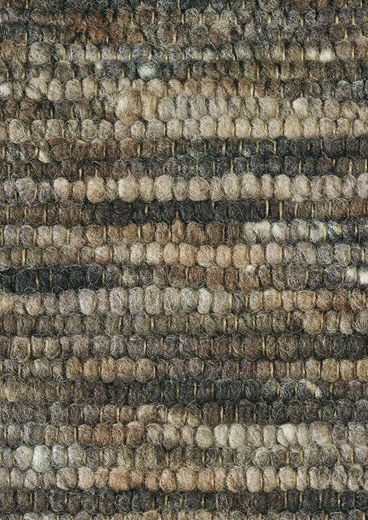 Grey Brown Wool Handwoven Handmade Rug | Size: 4' 7