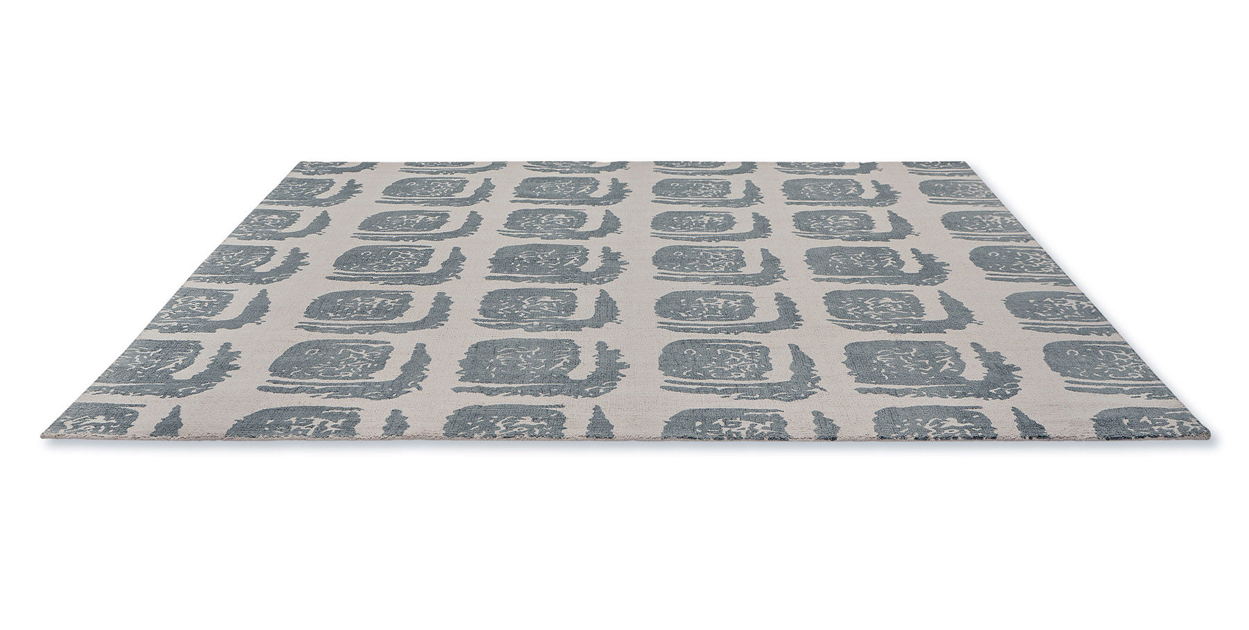 Woodblock Grey Designer Rug ☞ Size: 8' 2" x 11' 6" (250 x 350 cm)