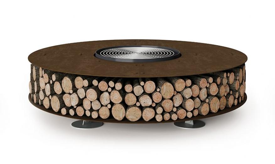 Zero Steel Luxury Outdoor Fire Pit | Finishing: Vintage Brown | Dimensions: Ø 300 cm
