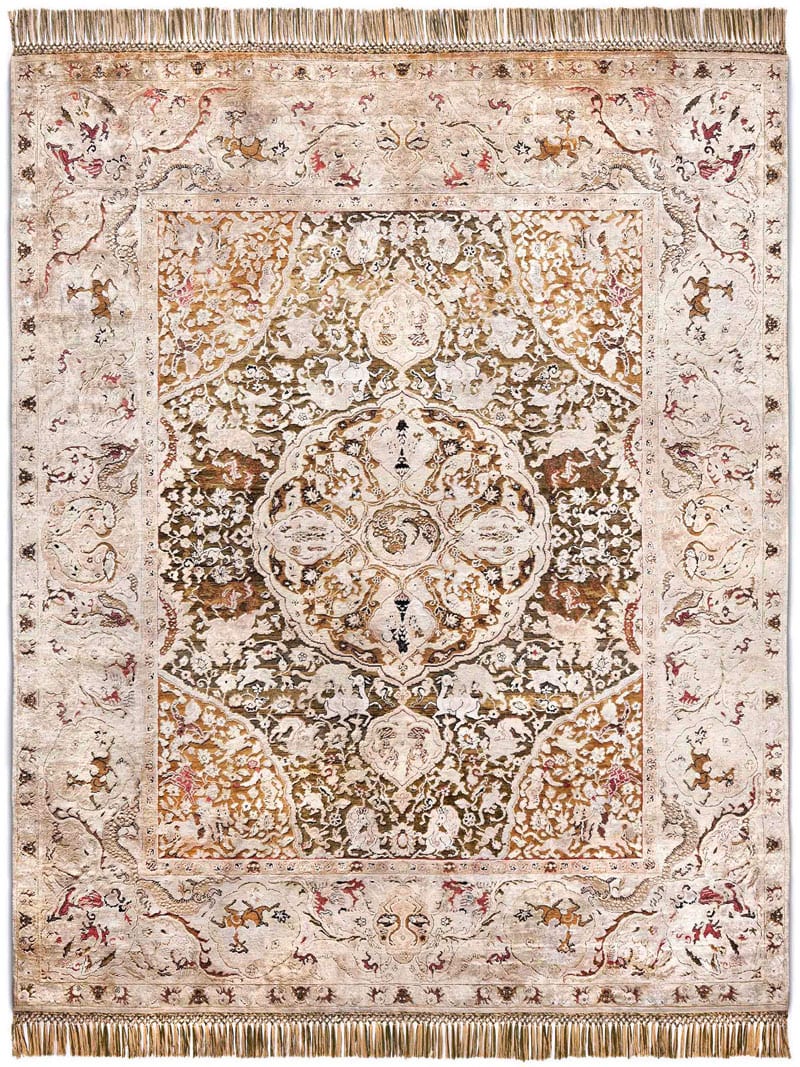 Gold Hand Knotted Rug