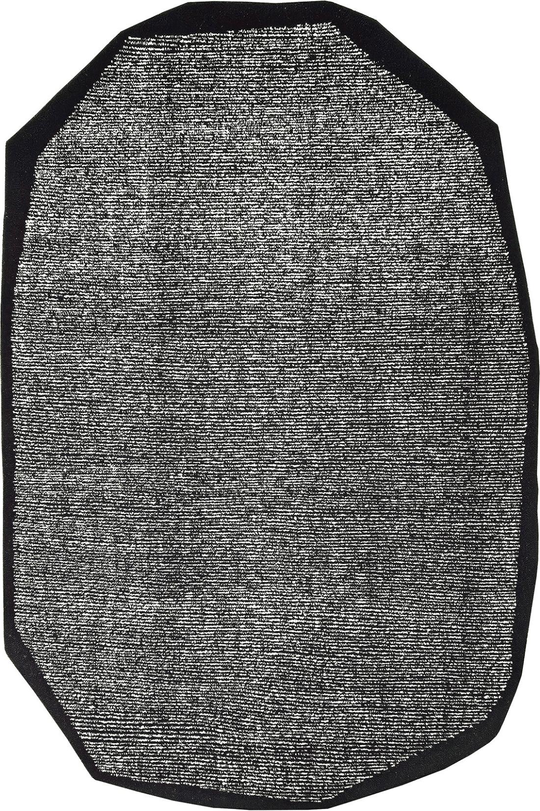 Black & White Oval Rug