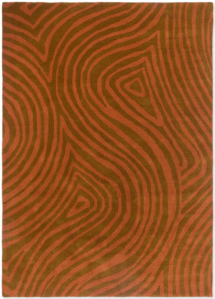 Groove Burnt Orange Rug ☞ Size: 5' 7" x 8' (170 x 240 cm)