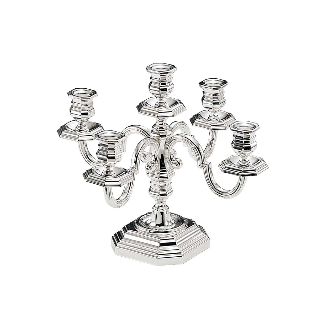Silver-Plated Octagonal Candelabrum