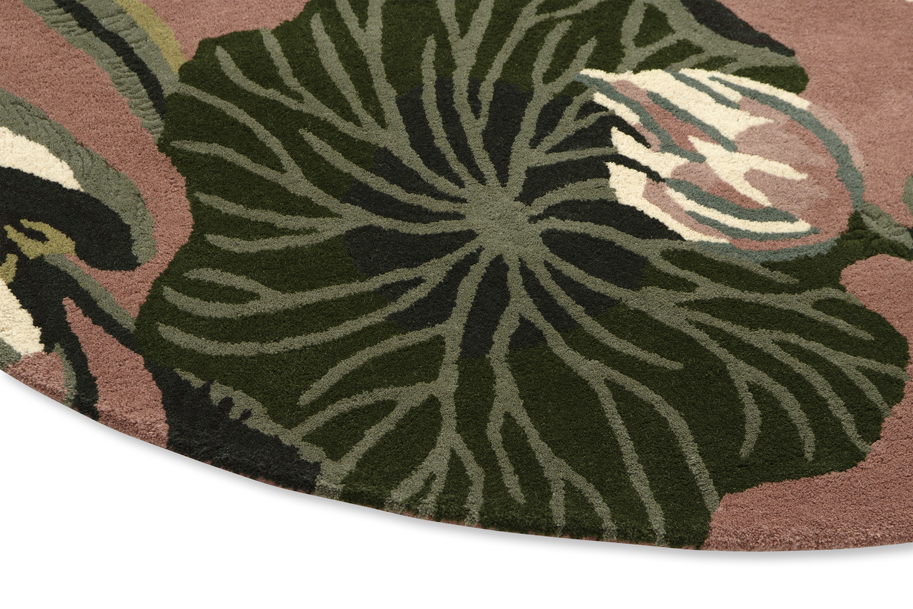 Rose Wool Circle Rug