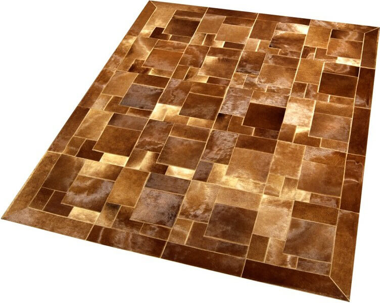 Puzzle Cowhide Brown Rug