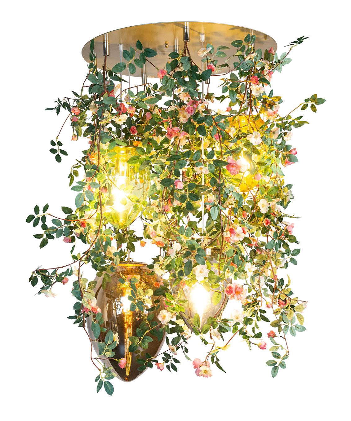 Rose Crystal Chandelier