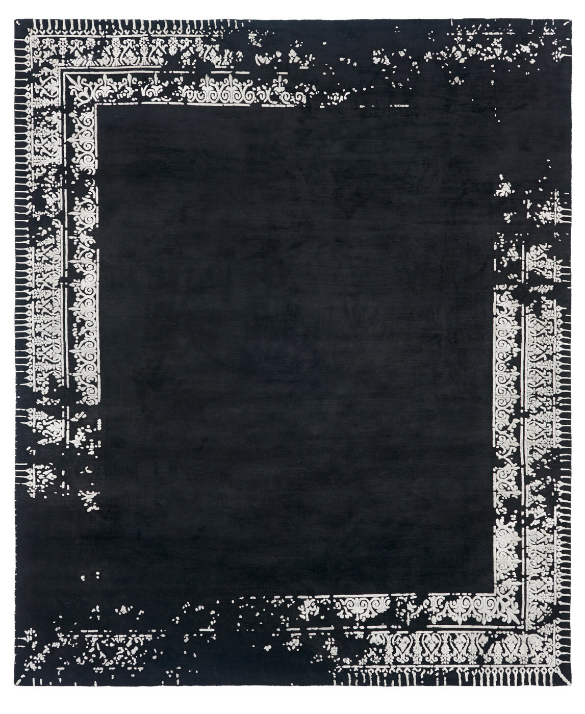 Wool / Silk Ferrara Black & White Rug