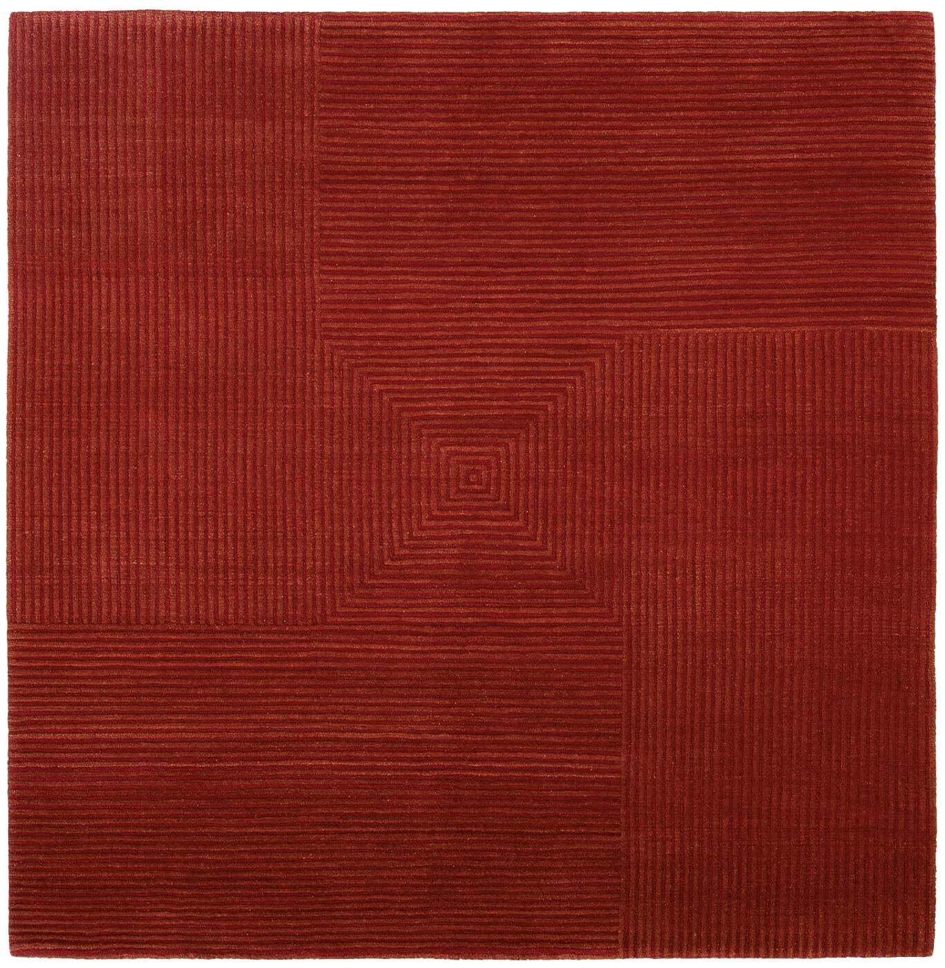 Hand-Knotted Red Rug