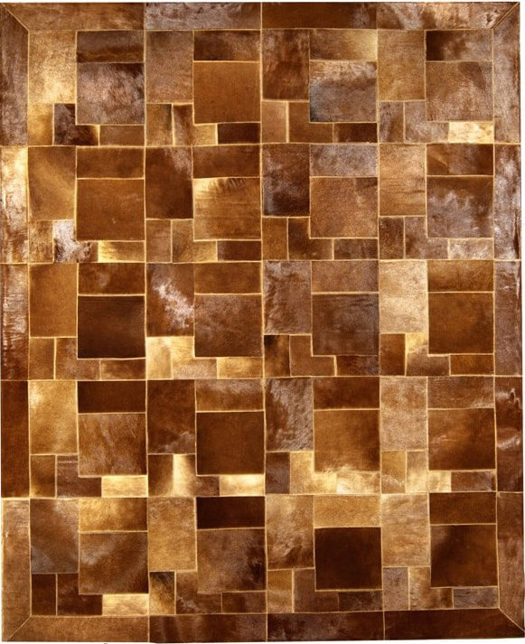 Puzzle Cowhide Brown Rug