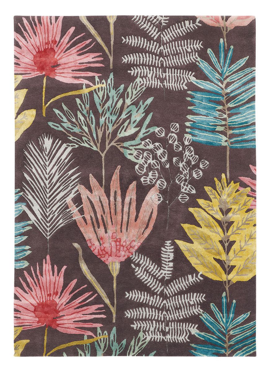Floral Multicolour Wool & Viscose Rug ☞ Size: 4' 7" x 6' 7" (140 x 200 cm)