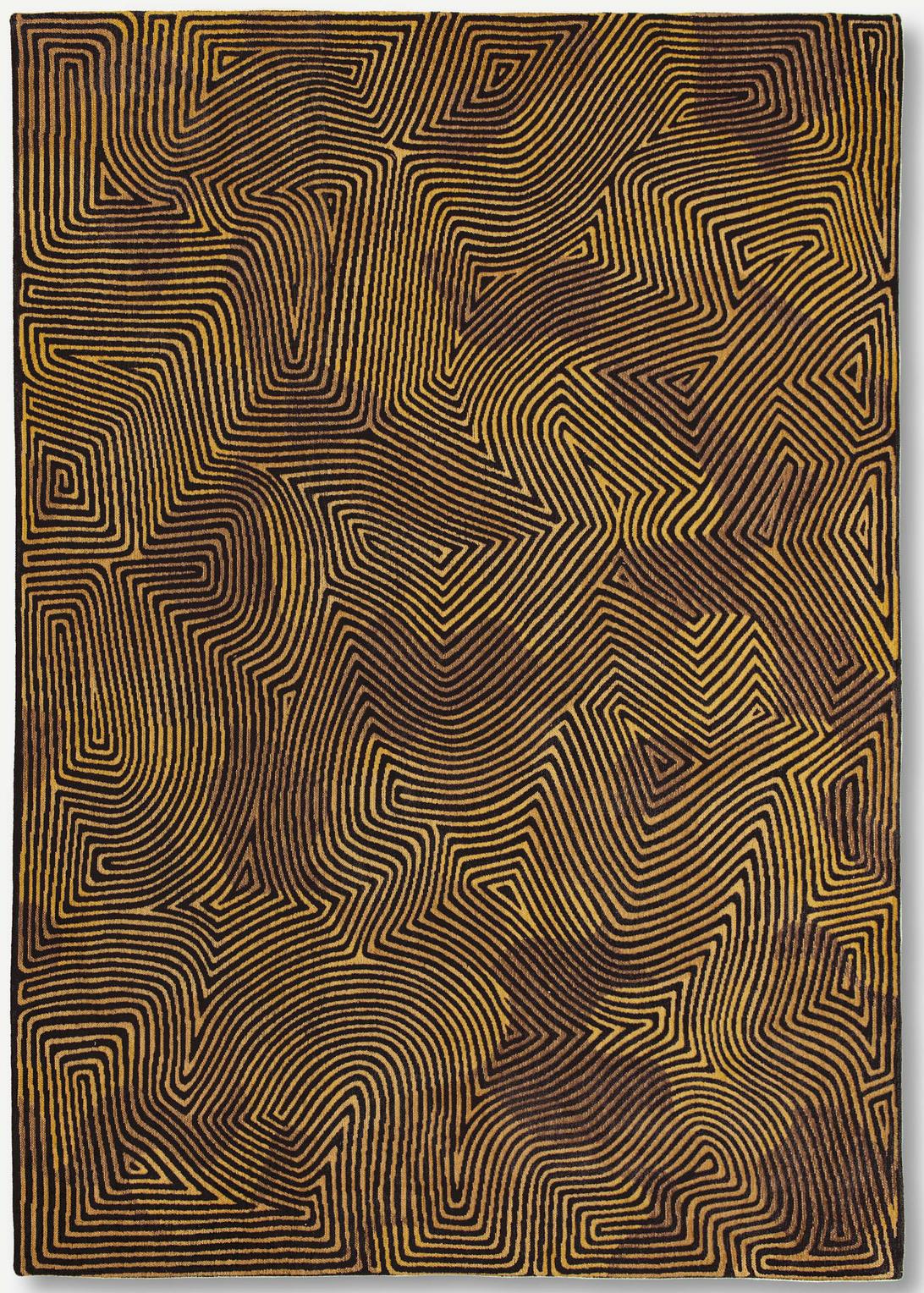 Black Gold Flatwoven Rug ☞ Size: 8' x 11' 2" (240 x 340 cm)