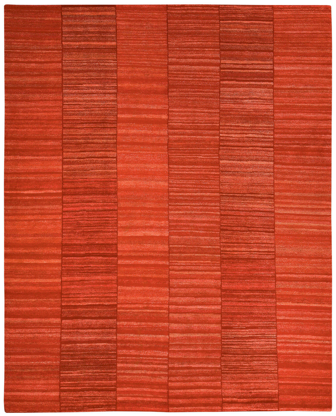 Hand-Knotted Wool Red Rug