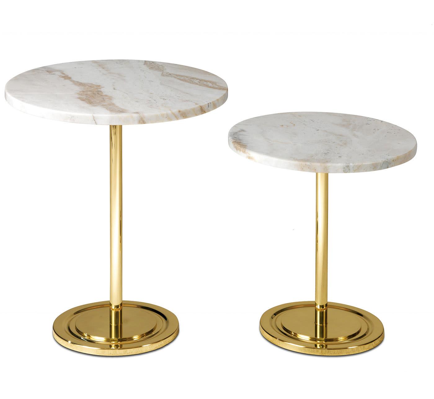 High Marble Top Side Table