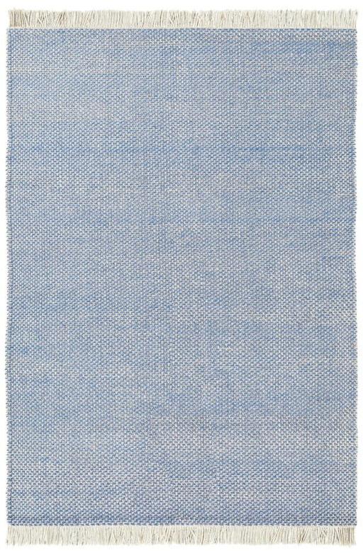 Hand-Woven Wool Blue Rug ☞ Size: 160 x 230 cm