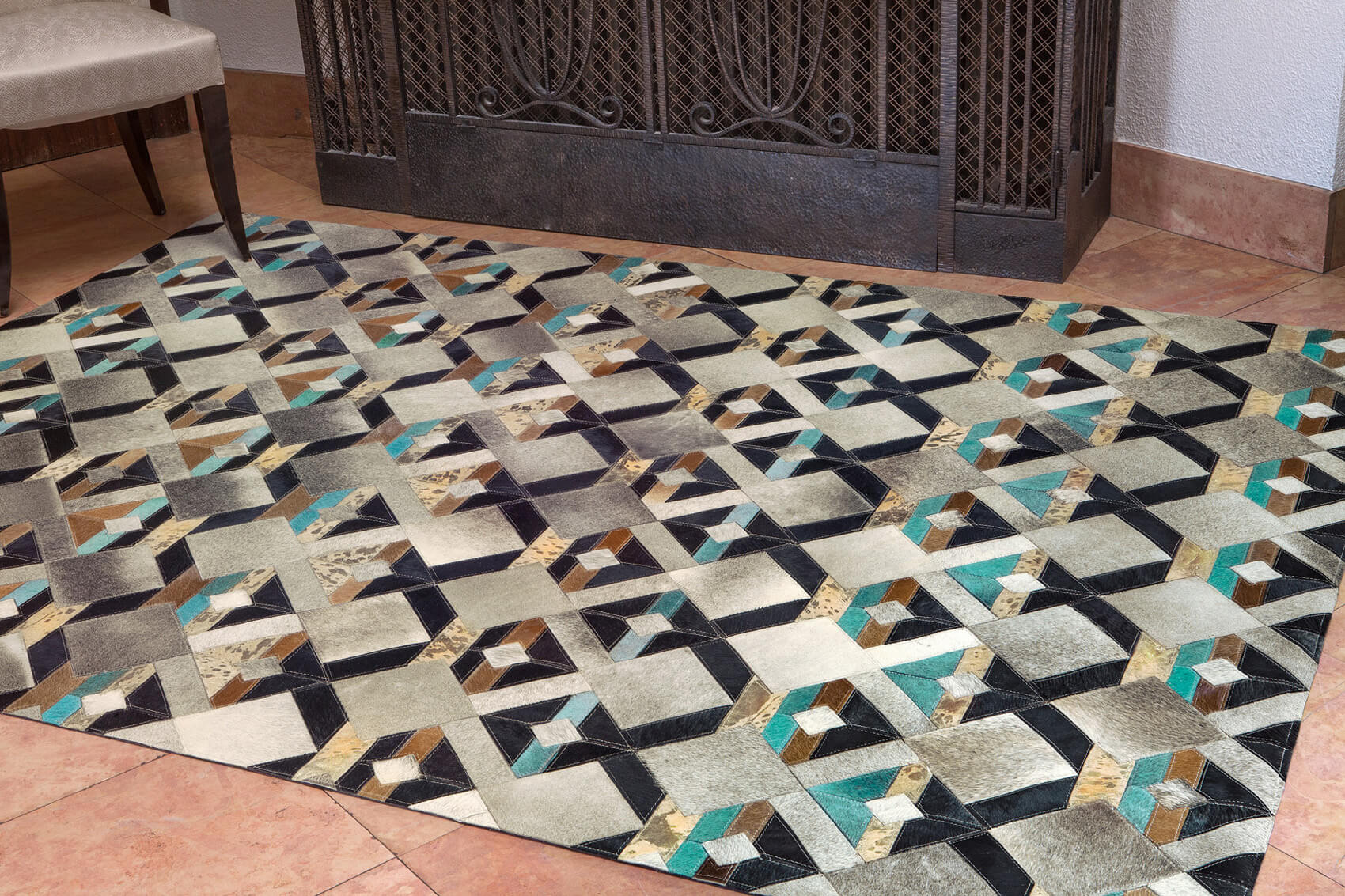 Nauvoo Cowhide Handwoven Rug