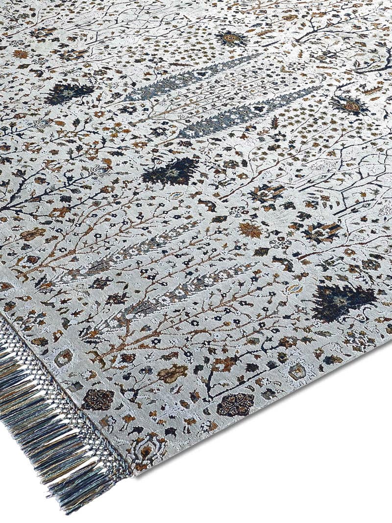 Pine Garden Silver Hand Woven Rug