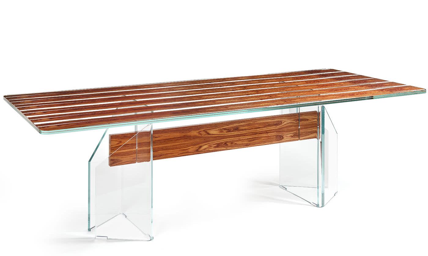 Parigi Wood & Glass Dining Table