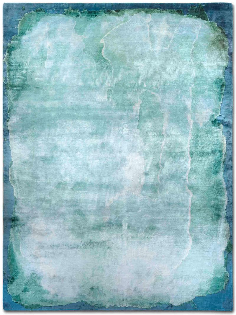 Mono Turquoise Hand Knotted Rug