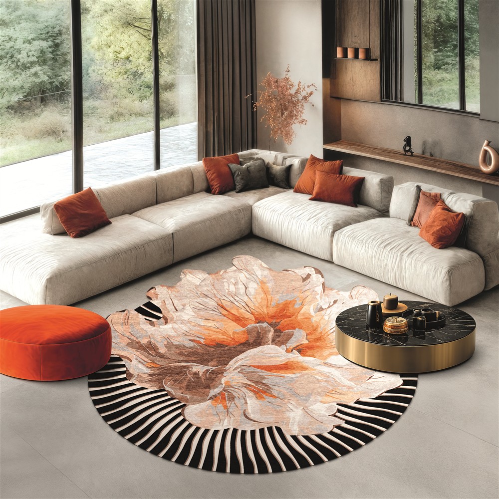 Amber Bloom Hand-Crafted Rug