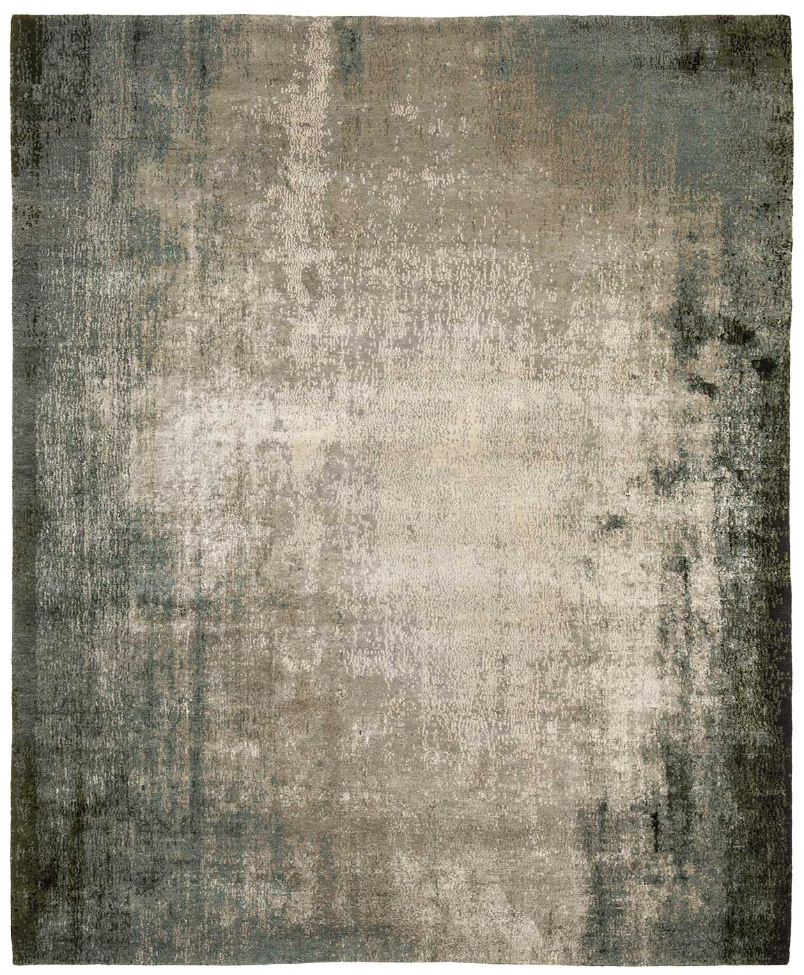 Hand-Knotted Artwork Grey Rug
